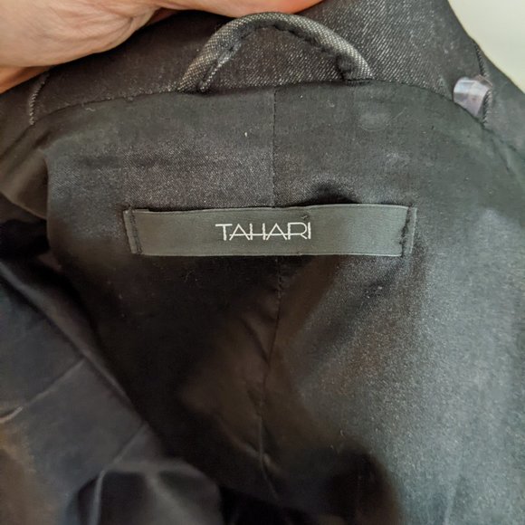 Tahari dark denim trench coat - Small - Picture 3 of 8